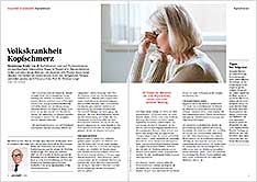 Granatapfel-Magazin, Artikel 'Volkskrankheit Kopfschmerz', Ausgabe April 2020 / Barmherzige Brüder Das Bild zeigt das Granatapfel-Magazin, Artikel 'Volkskrankheit Kopfschmerz', Ausgabe April 2020.